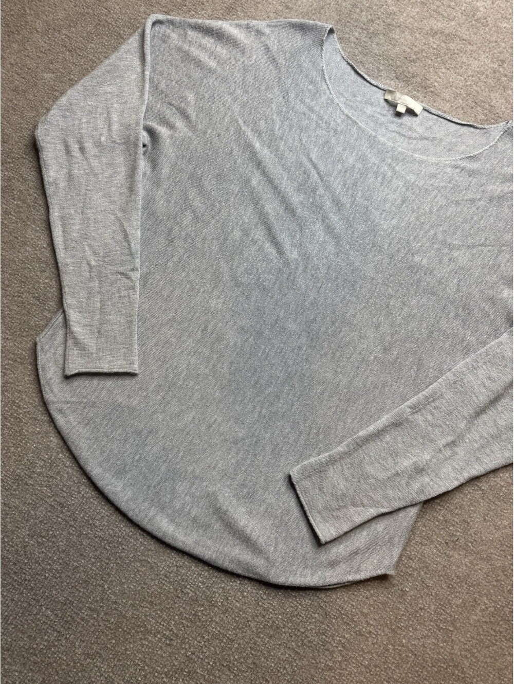 Joan Vass Women's Med LS Knit Sweater Gray (1091)
